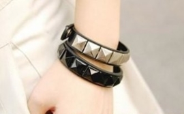 Armband "Black Studded Strap"