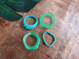 Ringen Set "All Green" 4 Stuks