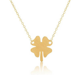 Subtiele Ketting "Stainless Steel Clover" Zilver of Goud