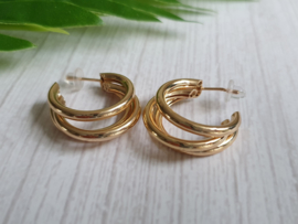 Oorbellen "Triple Hoops" Goud