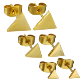 Subtiele Oorbellen "Gold Triangle" Stainless Steel