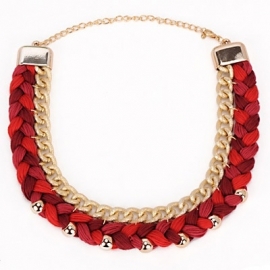 Statement Ketting "Red Braids"