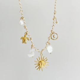 Bedelketting van Koord "The Summer Is Magic" Stainless Steel