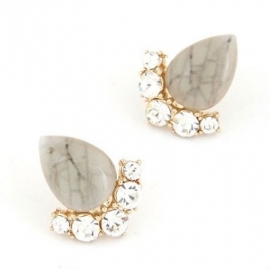 Marmer Look Oorbellen "Grey Marble Drop"