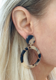 Tortoise / Luipaard Oorbellen "Tortoise Hoops"