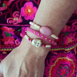 Armband "Ivory Buddha" Roze of Turquoise