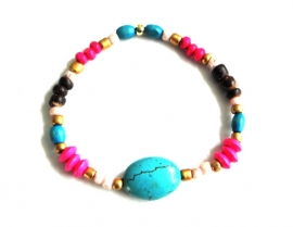 Armband "Beaded Turquoise Stone"