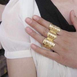 Three Finger Ring  "Golden Triplets"