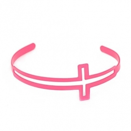 Kruis Armband "Neon Cross" Roze