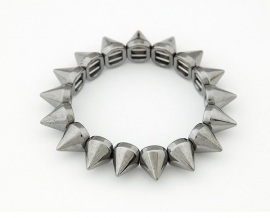 Armband "Stretchy Rivets" Grijs / Gunmetal