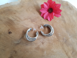 Oorbellen "Triple Rings" Zilver