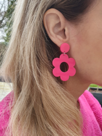 Statement Oorbellen "Pink Flower"