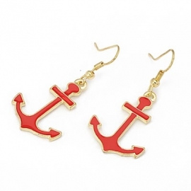 Oorbellen "Red Anchor"