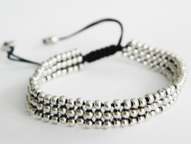 Armband "Braided Silver Balls"