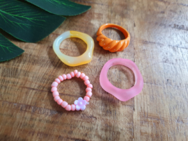 Ringen Set "Orange & Yellow" 4 Stuks