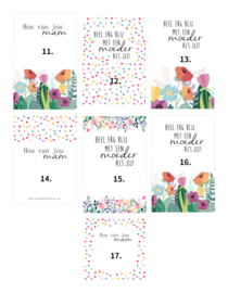 Moederdag Armband "Flowers For Mom" Keuze uit meerdere kaartjes
