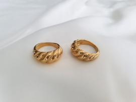 Croissant Ring "Golden Croissant" Stainless Steel