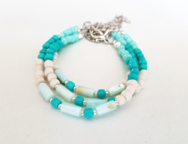 Schelp Armband "Shells & Beads" Turquoise