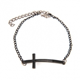 Kruis Armband "Holy Cross" Zwart