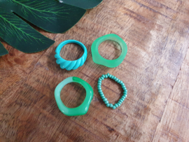 Ringen Set "All Green" 4 Stuks