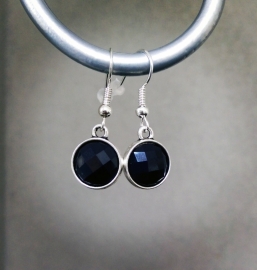 Ketting en / of Oorbellen "Black Cabochon"