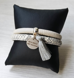 Leren Armband "Be A Voice"