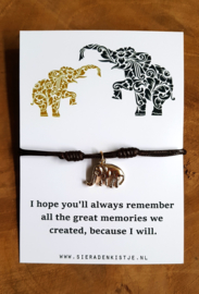 Wish Armband "Brown Elephant"