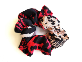 Scrunchie "Rope Chain Print" Rood