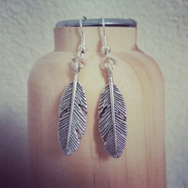 Veer Oorbellen "Silver Feather"