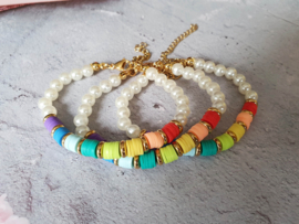 Katsuki Armband "Rainbow Colors & Pearls"