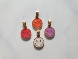Smiley Ketting "Colourful Smile" Stainless Steel
