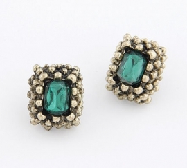 Oorbellen "Sophisticated Green Studs"