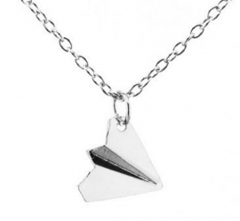 Ketting "Paper Airplane Origami" Zilverkleur