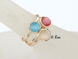 Ringen Set "Three Coloured Stones"