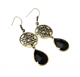 Oorbellen "Black Baroque Drops"