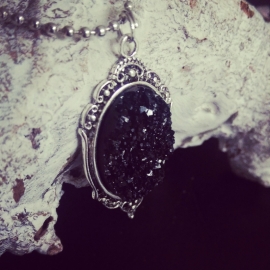 Ketting "Black Vintage Druzy"