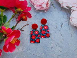 Statement Oorbellen "Red Flowerbed"