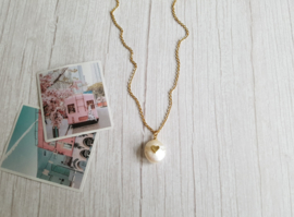 Parel Ketting "Love Pearl" Stainless Steel