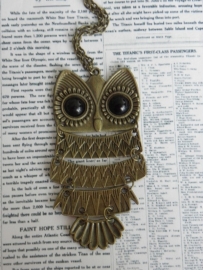 Uil Ketting "Big Owl" Bronskleurig