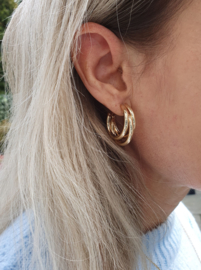 Oorbellen "Triple Hoops" Goud