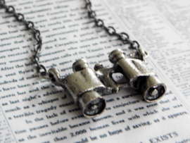 Verrekijker Ketting "Binoculars Silver"
