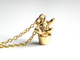 Cactus Ketting "Subtile Gold Cactus"