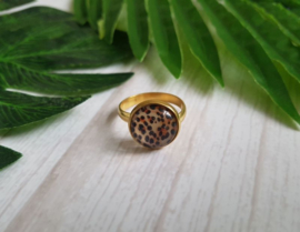 Luipaard Ring "Leopard Print" Stainless Steel