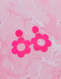 Statement Oorbellen "Pink Flower"