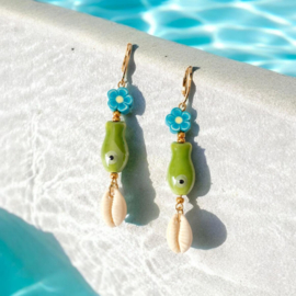 Groene Visjes Oorbellen "Ocean Whisper"