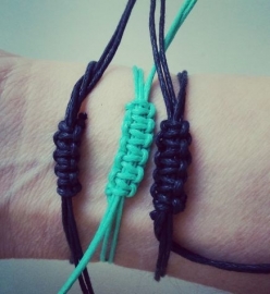 Waxkoord Armbandje "Small Flamingo"