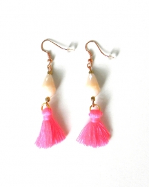 Oorbellen "Flo Pink Tassel"