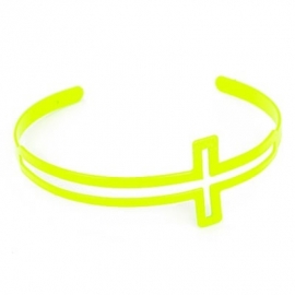 Kruis Armband "Neon Cross" Geel