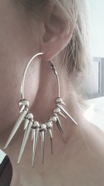 Spike Oorbellen "Silver Spiked Hoop"