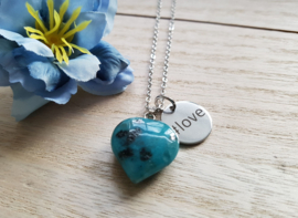 Natuursteen Ketting "#love"